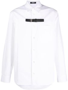 Versace chemise en coton à détail de sangle - Blanc