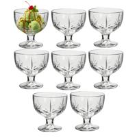 Alessandro ijscoupe Fiji - 8x stuks - glas - kristal - 270 ml - 10 x 10 x 10 cm - ijs schaaltjes