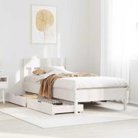 Bedframe zonder matras massief grenenhout wit 90x190 cm