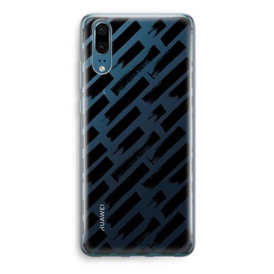 Zwarte vegen: Huawei P20 Transparant Hoesje