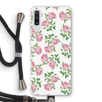 Kleine roosjes: Samsung Galaxy A70 Transparant Hoesje met koord