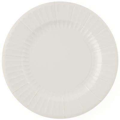 Feestbordjes/BBQ bordjes - 8x - zilvergrijs - rond - papier/karton - 27cm