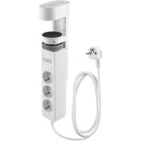 IOIO contactdoos SL3000, 3 stopcontacten en 3 USB-poorten, tafelklem, wit