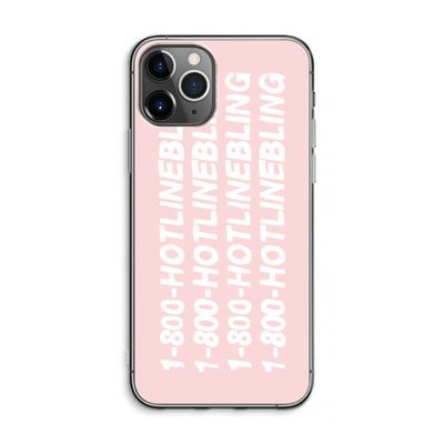 Hotline bling pink: iPhone 11 Pro Max Transparant Hoesje