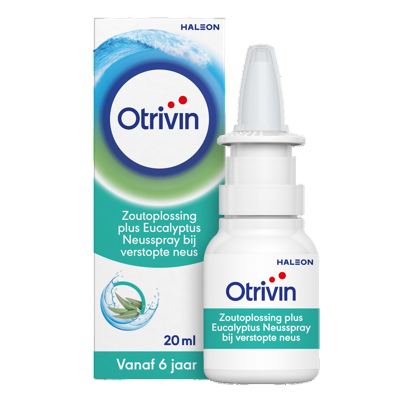 Otrivin Zoutoplossing Plus Eucalyptus Neusspray bij een verstopte neus