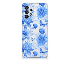 TPU Case voor Samsung Galaxy A73 5G Flowers Blue - thumbnail