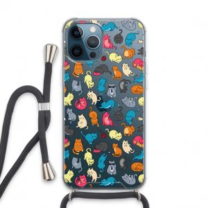 Kleurrijke katten: iPhone 13 Pro Max Transparant Hoesje met koord