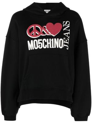 MOSCHINO JEANS hoodie oversize à logo imprimé - Noir