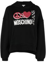 MOSCHINO JEANS hoodie oversize à logo imprimé - Noir