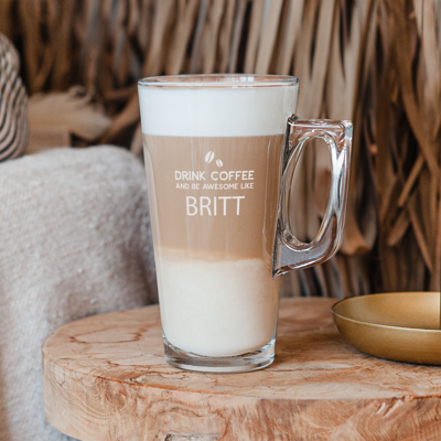 Latte Macchiato glas graveren - 4 stuks