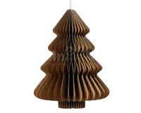 Kerstornament Papieren Kerstboom 15cm Bruin