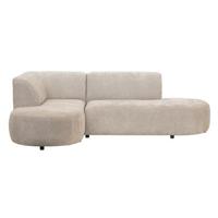 Hoekbank Luna links - stof Rebel - beige - Leen Bakker