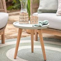 Kave Home Bijzettafel 'Lucy' Beton en rubberhout, 40cm