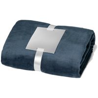 Fleece deken/plaid blauw 240 grams polyester 120 x 150 cm   - - thumbnail