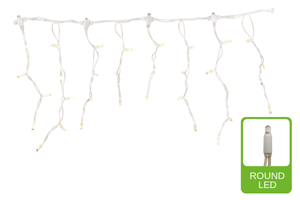 LED gordijn 2x0.4M 76 LED lampjes op een witte koppelbare snoer 2400K