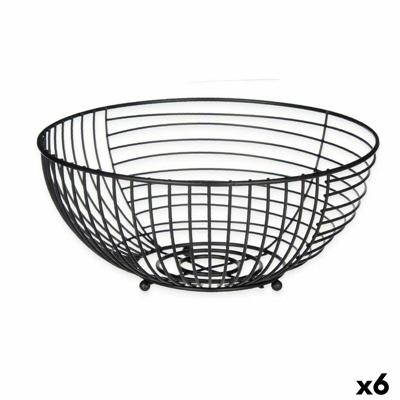 Fruitschaal Kinvara Zwart Metaal 28 x 12 x 28 cm (6 Stuks)