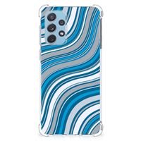 Samsung Galaxy A73 Doorzichtige Silicone Hoesje Waves Blue