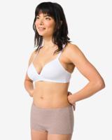 HEMA Dames Shorties Stretch Katoen - 2 Stuks Lichtbruin (lichtbruin)