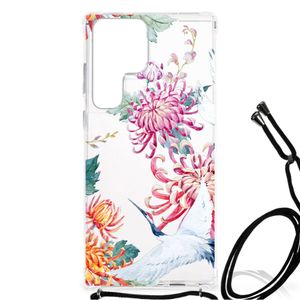 Samsung Galaxy S23 Ultra Case Anti-shock Bird Flowers