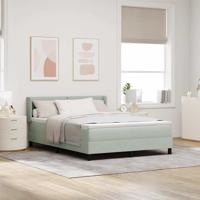 Boxspringbed met Matras Zwart 100x200 cm Fluweel Lichtgrijs
