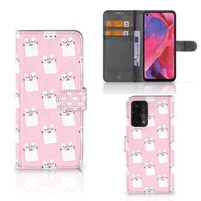 OPPO A54 5G | A74 5G | A93 5G | Telefoonhoesje | Met pasjeshouder | Sleeping Cats