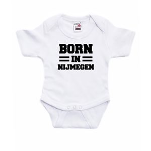 Born in Nijmegen kraamcadeau rompertje wit jonegs en meisjes 92 (18-24 maanden)  -