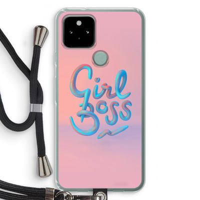 Girl boss: Pixel 5 Transparant Hoesje met koord