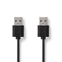 Nedis CCGT60000BK20 USB-kabel 2 m USB 2.0 USB A Zwart - thumbnail