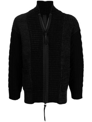 The Viridi-Anne cardigan zippé en maille épaisse - Bleu