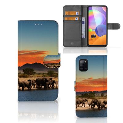 Samsung Galaxy A31 | Telefoonhoesje | Met pasjeshouder | Olifanten