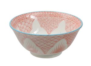 Decoratieve Keramische Kom - Rode Kom - 500ml 15.5x7cm