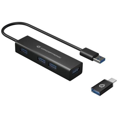 Conceptronic HUBBIES06B USB 3.2 Gen 1-hub 4 poorten Zwart