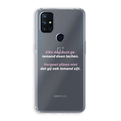 gij zijt ook iemand: OnePlus Nord N10 5G Transparant Hoesje