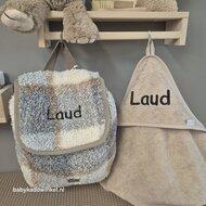Rugtas Babycadeauset Jollein Check Boucle met naam Rugtas Babycadeauset Jollein Check Boucle met naam