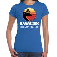 Hawaiian zomer t-shirt / shirt Hawaiian summer blauw voor dames Hawaiian zomer t-shirt / shirt Hawaiian summer blauw voor dames