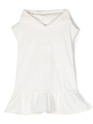 Moncler Enfant robe volantée à capuche - Blanc