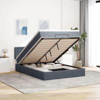 Ottoman bed met matras en LED's 140x190cm fluweel donkergrijs