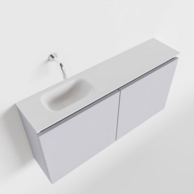 Toiletmeubel Mondiaz Ture | 100 cm | Meubelkleur Cale | Eden wastafel Talc Links | Zonder kraangat