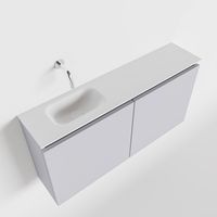 Toiletmeubel Mondiaz Ture | 100 cm | Meubelkleur Cale | Eden wastafel Talc Links | Zonder kraangat