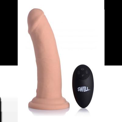 Swell - Opblaasbare en Vibrerende Siliconen Dildo - 7 / 18 cm