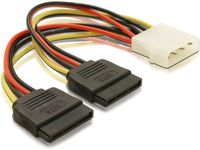 Delock 60102 Kabel SATA 15-pins HDD 2 x naar 4-pins male