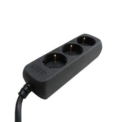 VB Stekkerdoos tcd 3V +RA 3.0 meter 3x1.5mm² Zwart