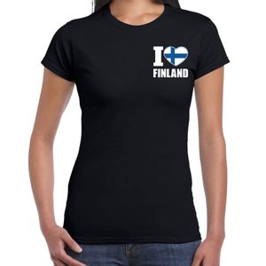 I love Finland t-shirt zwart op borst voor dames