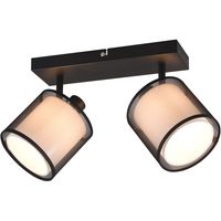 LED Plafondspot - Plafondverlichting - Trion Bidon - E14 Fitting - 2-lichts - Rechthoek - Mat Zwart - Aluminium - thumbnail