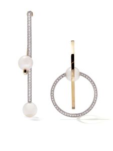 TASAKI boucles d'oreilles Kinetic en or 18ct ornées de perles et diamants - Argent