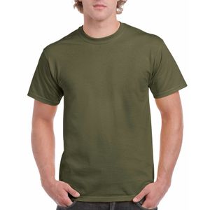 Legergroen katoenen shirt voor volwassenen 2XL (44/56)  -