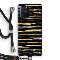 Gouden strepen: Samsung Galaxy Note 10 Lite Transparant Hoesje met koord