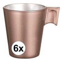 6x Espresso/koffie kopje rose goud   -