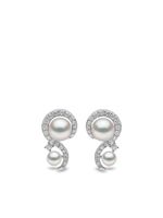 Yoko London puces d'oreilles Trend en or blanc 18ct ornées de perle et diamants - Argent - thumbnail