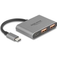 DeLOCK 64337 interface hub USB 3.2 Gen 2 (3.1 Gen 2) Type-C 10000 Mbit/s Grijs DeLOCK 64337 interface hub USB 3.2 Gen 2 (3.1 Gen 2) Type-C 10000 Mbit/s Grijs